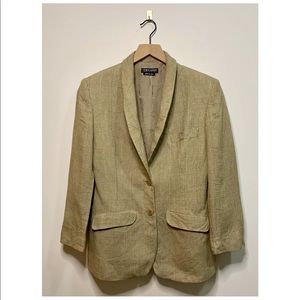 Vintage Giorgio Armani Blazer Tan Plaid Size 40
